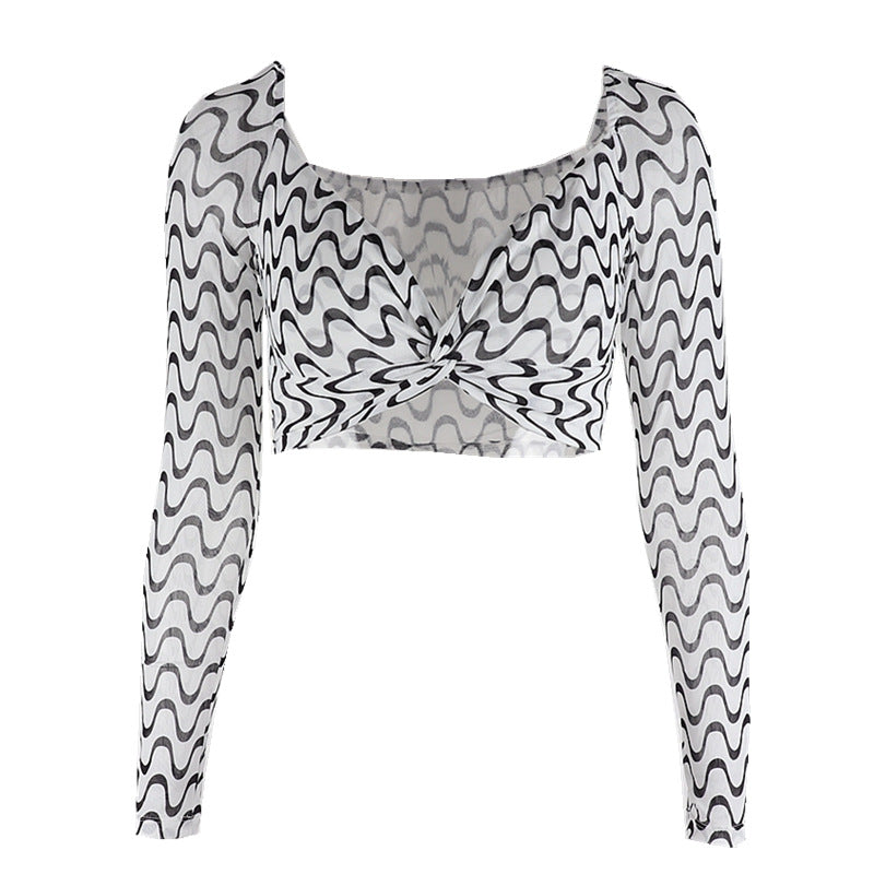 WOMEN'S V NECK CROPPED TOP