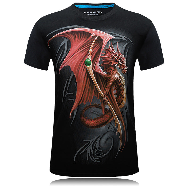 MEN'S DIGITAL PRINTED RED DRAGON TEE