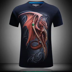 MEN'S DIGITAL PRINTED RED DRAGON TEE