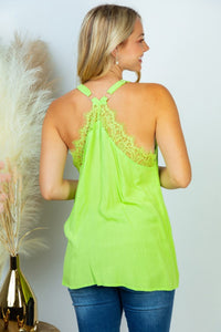 WHITE BIRCH SLEEVELESS LACE TOP