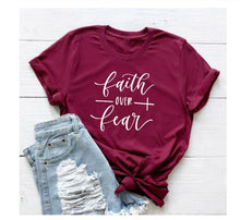 FAITH OVER FEAR Women's T-Shirt 0919 - funshirtsusa